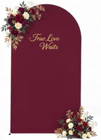 Burgundy Arch Backdrop Cover 6.6FT Party Wedding Arch Covers Stretchy Backdrop Baby Shower Bridal Shower, alternate view 6