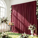 Burgundy Backdrop Curtain - 20x10FT Back Drop Curtains for Parties Wrinkle-Free Soft Polyester Photo Backdrop