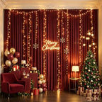 Burgundy Backdrop Curtain - 20x10FT Back Drop Curtains for Parties Wrinkle-Free Soft Polyester Photo Backdrop, alternate view