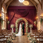 Burgundy Backdrop Curtain - 20x10FT Back Drop Curtains for Parties Wrinkle-Free Soft Polyester Photo Backdrop, alternate view