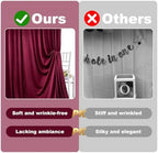 Burgundy Backdrop Curtain - 20x10FT Back Drop Curtains for Parties Wrinkle-Free Soft Polyester Photo Backdrop, alternate view