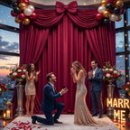 Burgundy Backdrop Curtain - 20x10FT Back Drop Curtains for Parties Wrinkle-Free Soft Polyester Photo Backdrop, alternate view