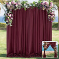 Burgundy Backdrop Curtains for Parties, Weddings, Stage, 10ft x 10ft, 2PCS in 5ft x 10ft (2 Panels) in Burgundy