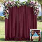 Burgundy Backdrop Curtains for Parties, Weddings, Stage, 10ft x 10ft, 2PCS in 5ft x 10ft (2 Panels) in Burgundy