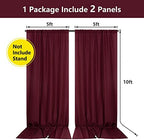Burgundy Backdrop Curtains for Parties, Weddings, Stage, 10ft x 10ft, 2PCS in 5ft x 10ft (2 Panels) in Burgundy, alternate