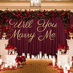 Burgundy Backdrop Curtains for Parties, Weddings, Stage, 10ft x 10ft, 2PCS in 5ft x 10ft (2 Panels) in Burgundy, alternate