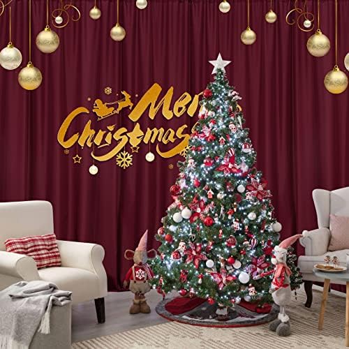 Burgundy Backdrop Curtains for Parties, Weddings, Stage, 10ft x 10ft, 2PCS in 5ft x 10ft (2 Panels) in Burgundy, alternate