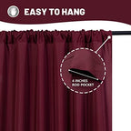 Burgundy Backdrop Curtains for Parties, Weddings, Stage, 10ft x 10ft, 2PCS in 5ft x 10ft (2 Panels) in Burgundy, alternate