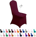 Burgundy Chair Cover, 12PCS Waterproof Stretch Polyester Spandex, Universal Fit Protector for Dining, Outdoor