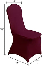 Burgundy Chair Cover, 12PCS Waterproof Stretch Polyester Spandex, Universal Fit Protector for Dining, Outdoor, alternate view