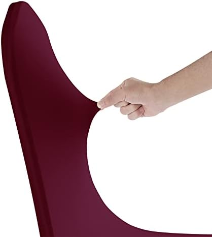 Burgundy Chair Cover, 12PCS Waterproof Stretch Polyester Spandex, Universal Fit Protector for Dining, Outdoor, alternate view