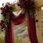 Burgundy Chiffon Wedding Arch Draping Fabric, 31" x 20FT, 2 Panels in 31"W x 236"L (Pack of 2) in Burgundy, alternate view 7