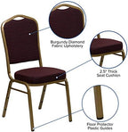 Burgundy Patterned Fabric Crown Back Stacking Banquet Chair, alternate view 4