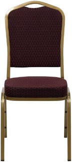 Burgundy Patterned Fabric Crown Back Stacking Banquet Chair, alternate view 5
