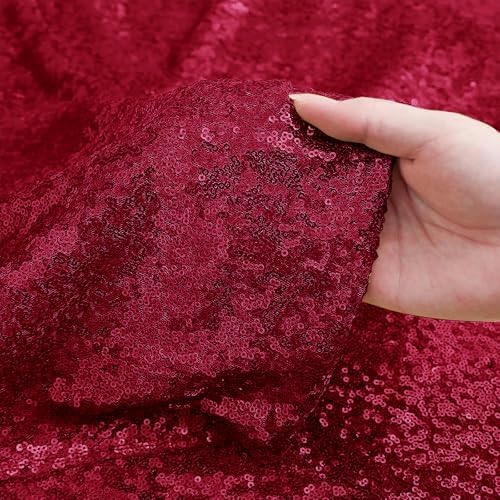 Burgundy Sequin Backdrop Curtain 10FTx10FT Glitter Burgundy Background Drapes Sparkle Photography Backdrop for, alternate