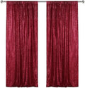 Burgundy Sequin Backdrop Curtain 2 Panels 2FTx8FT Glitter Burgundy Background Drapes Sparkle Photography