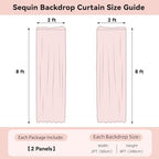 Burgundy Sequin Backdrop Curtain 2 Panels 2FTx8FT Glitter Burgundy Background Drapes Sparkle Photography, alternate view 7