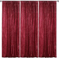 Burgundy Sequin Backdrop Curtain 3 Panels 2FTx8FT Glitter Burgundy Background Drapes Sparkle Photography