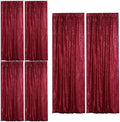 Burgundy Sequin Backdrop Curtain 6 Panels 2FTx8FT Glitter Burgundy Background Drapes Sparkle Photography