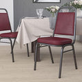 Burgundy Vinyl Trapezoidal Back Stacking Banquet Chair