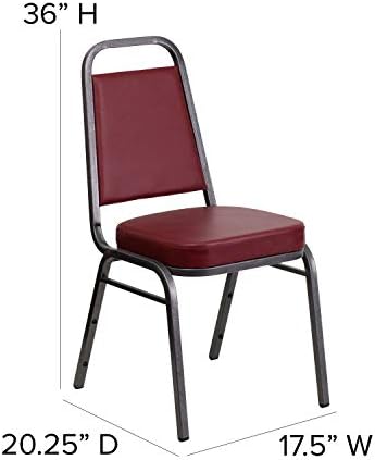 Burgundy Vinyl Trapezoidal Back Stacking Banquet Chair, alternate view 2