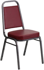 Burgundy Vinyl Trapezoidal Back Stacking Banquet Chair, alternate view 3