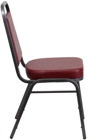 Burgundy Vinyl Trapezoidal Back Stacking Banquet Chair, alternate view 6