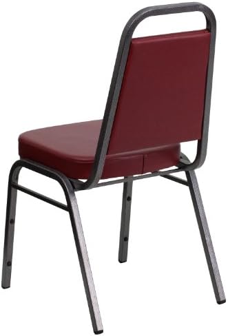 Burgundy Vinyl Trapezoidal Back Stacking Banquet Chair, alternate view 7