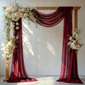 Burgundy Wedding Arch Draping Fabric - 31" x 20FT Sheer Chiffon Panel - Wrinkle-Free Backdrop Drapery for