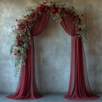 Burgundy Wedding Arch Draping Fabric - 31" x 20FT Sheer Chiffon Panel - Wrinkle-Free Backdrop Drapery for, alternate view 4