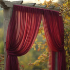 Burgundy Wedding Arch Draping Fabric - 31" x 20FT Sheer Chiffon Panel - Wrinkle-Free Backdrop Drapery for, alternate view 3