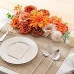 Burnt Orange Artificial Flower Combo Box Set for Wedding Bouquet Home Decor in Burnt Orange, alternate view 2