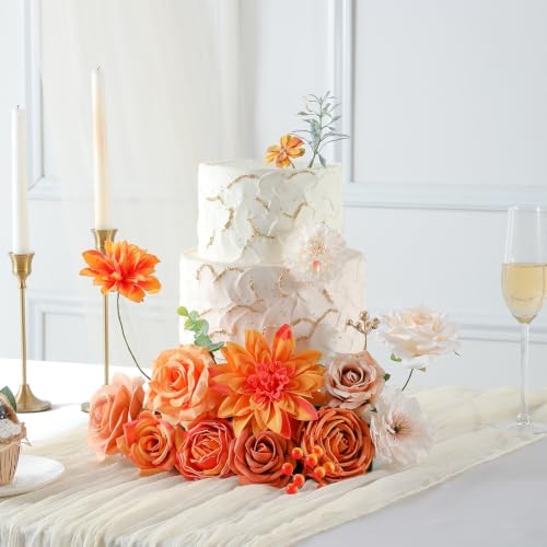 Burnt Orange Artificial Flower Combo Box Set for Wedding Bouquet Home Decor in Burnt Orange, alternate view 3