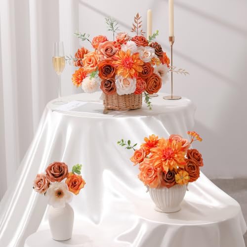 Burnt Orange Artificial Flower Combo Box Set for Wedding Bouquet Home Decor in Burnt Orange, alternate view 4