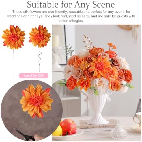 Burnt Orange Artificial Flower Combo Box Set for Wedding Bouquet Home Decor in Burnt Orange, alternate view 5