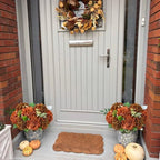 Burnt Orange Fall Artificial Flowers for Outdoors,4Pcs 21" Real Touch Faux Hydrangeas with Stems Vintage Fake, alternate view