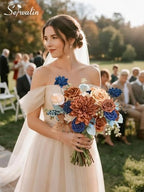 Burnt Orange & Navy Artificial Flowers, Fall Flowers for Wedding in Athens Burnt Orange & Navy, alternate view 5