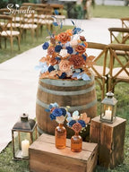Burnt Orange & Navy Artificial Flowers, Fall Flowers for Wedding in Athens Burnt Orange & Navy, alternate view 6