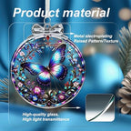 Butterfly Christmas Ornament Crystal Glass Butterfly Decorations - Hanging Ornaments for Christmas Tree Xmas, alternate view