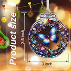 Butterfly Christmas Ornament Crystal Glass Butterfly Decorations - Hanging Ornaments for Christmas Tree Xmas, alternate view