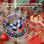 Butterfly Christmas Ornament Crystal Glass Butterfly Decorations - Hanging Ornaments for Christmas Tree Xmas, alternate view