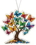 Butterfly Christmas Tree Ornaments 2026 for Christmas Tree Decorations, Colorful Stained Glass Style, Tree of