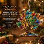 Butterfly Christmas Tree Ornaments 2026 for Christmas Tree Decorations, Colorful Stained Glass Style, Tree of, alternate view