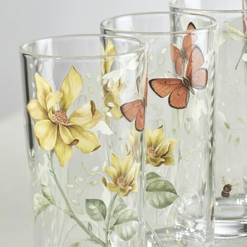 Butterfly Meadow Highball Glasses, 13oz, Set of 4 in 4 Count (13 oz) in Multicolor, alternate view 3