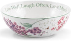 Butterfly Meadow "Live Well, Laugh Often, Love Much" Serving Bowl, White