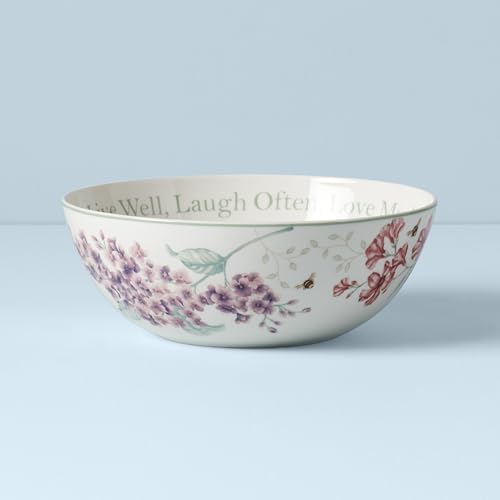 Butterfly Meadow "Live Well, Laugh Often, Love Much" Serving Bowl, White, alternate view 2