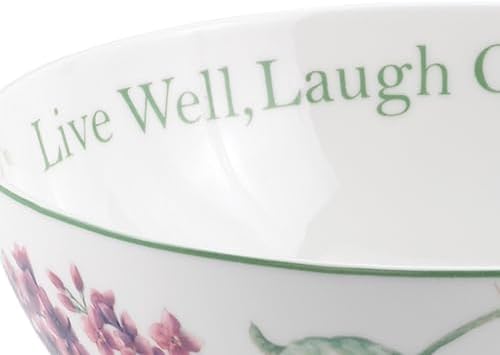 Butterfly Meadow "Live Well, Laugh Often, Love Much" Serving Bowl, White, alternate view 3
