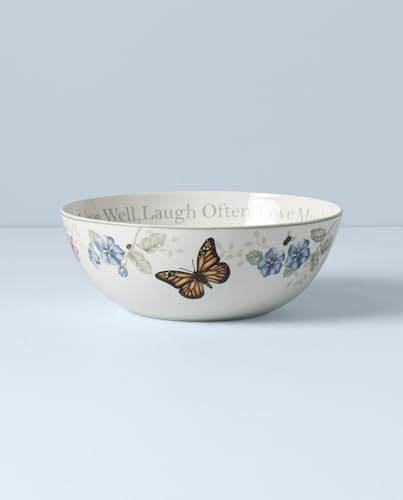 Butterfly Meadow "Live Well, Laugh Often, Love Much" Serving Bowl, White, alternate view 4