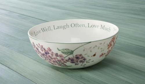 Butterfly Meadow "Live Well, Laugh Often, Love Much" Serving Bowl, White, alternate view 5