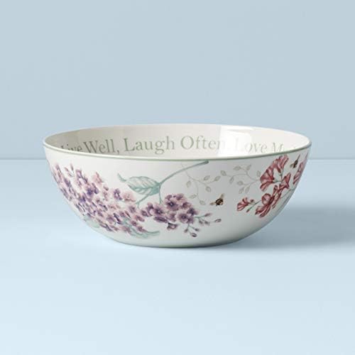 Butterfly Meadow "Live Well, Laugh Often, Love Much" Serving Bowl, White, alternate view 6